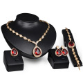 Shangjie Oem Kalung Aretes Hermoso juego de joyas de caída de agua Collar de lujo y pulsera Mujeres Dimond Wedding Jewelry Joy